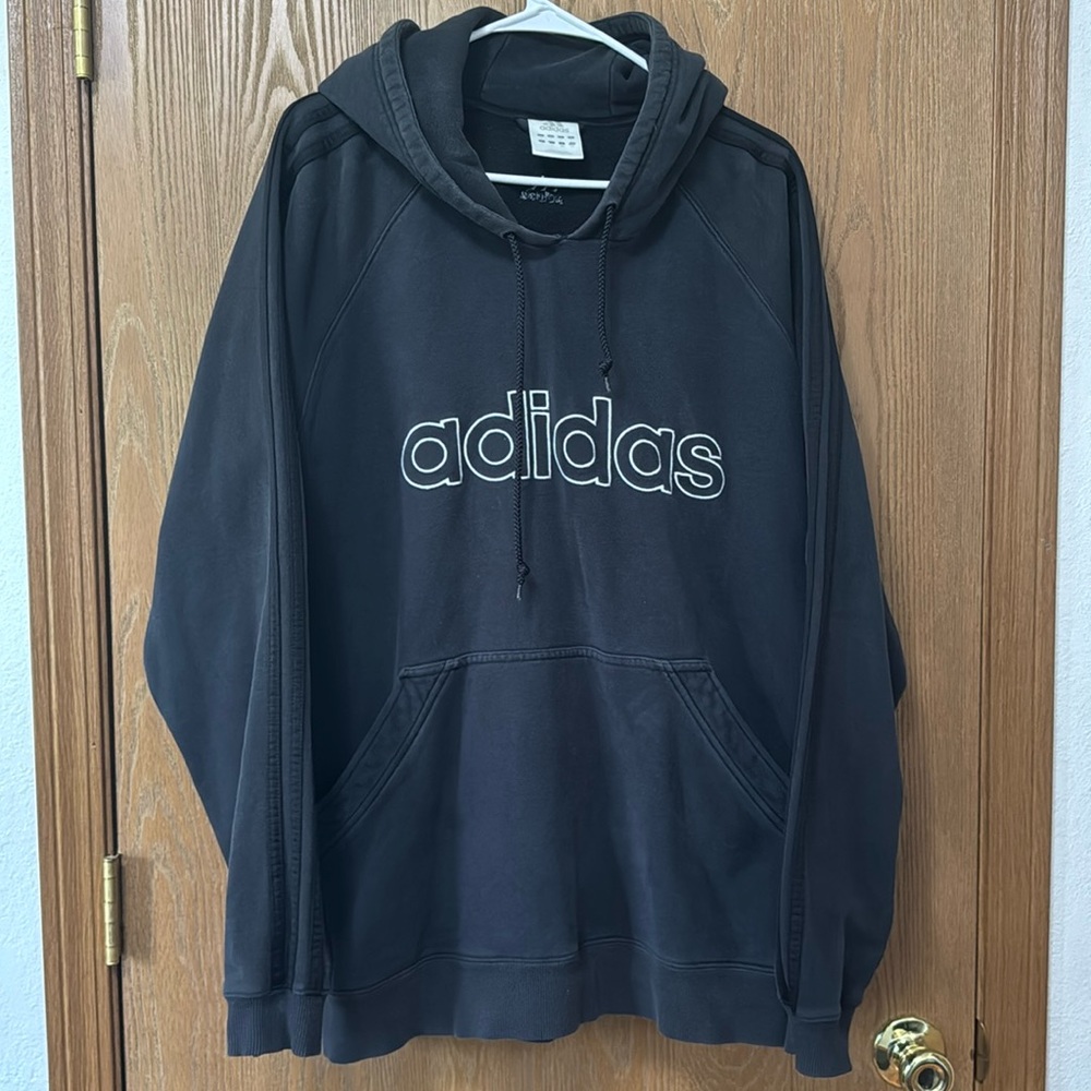 Y2K Adidas Vintage ‎Hoodie Black and White Logo